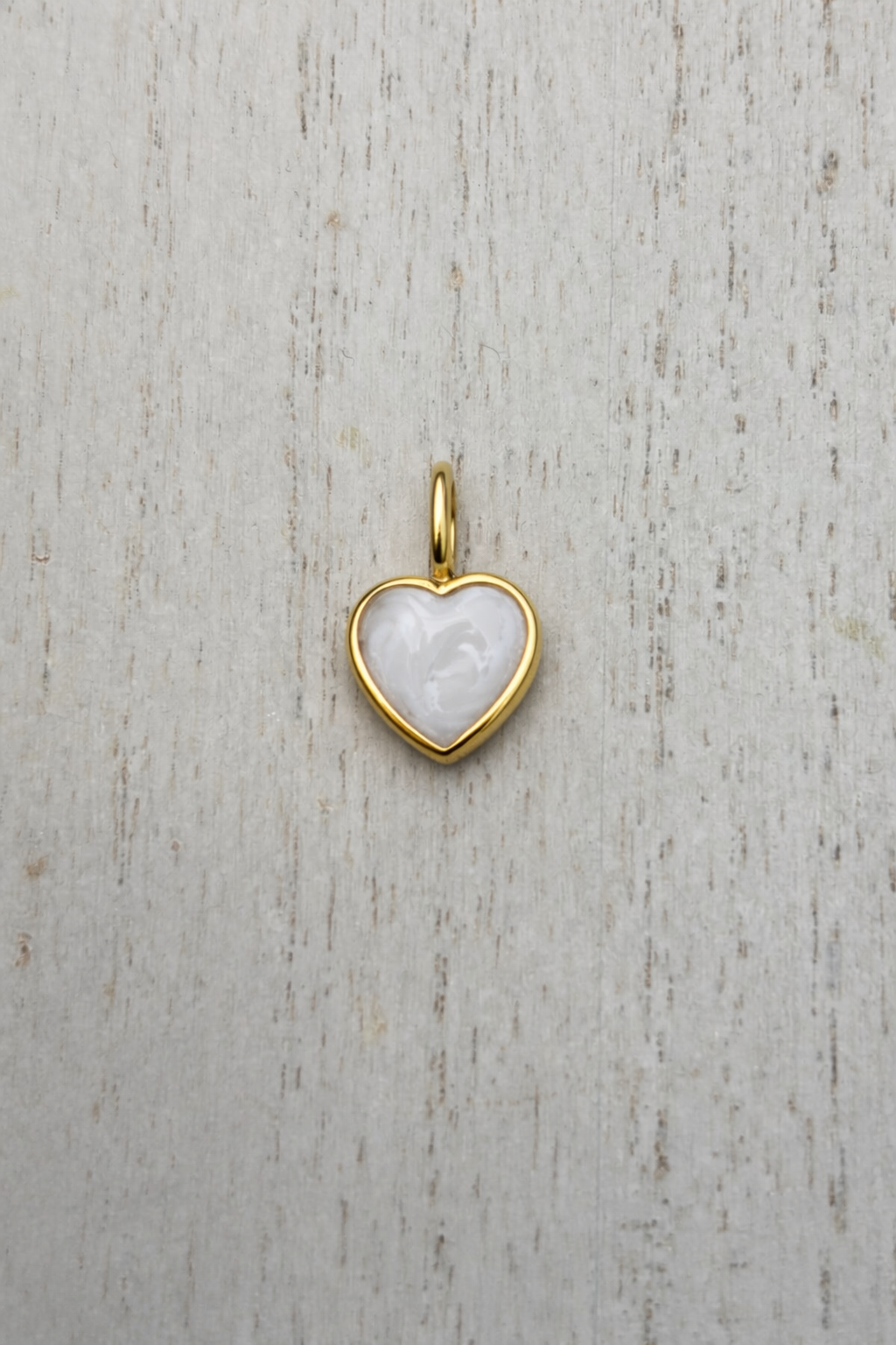 Pendentif Mars de forme coeur en Or Jaune, pierre perlée