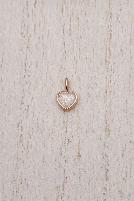 Heart Mars Pendant in Rose Gold with sparkling stone