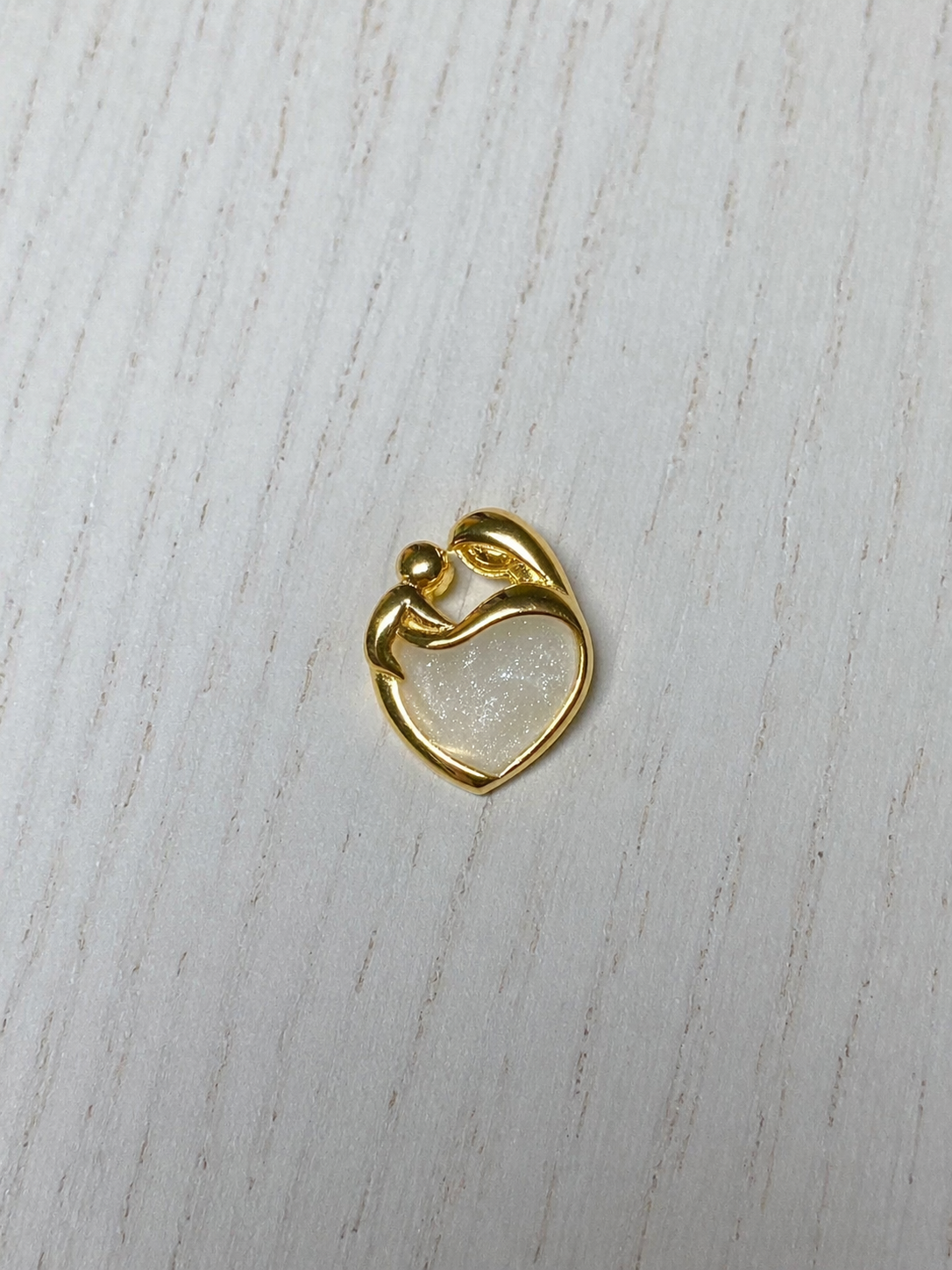Pendentif Mère-Enfant en Or Jaune, pierre scintillante